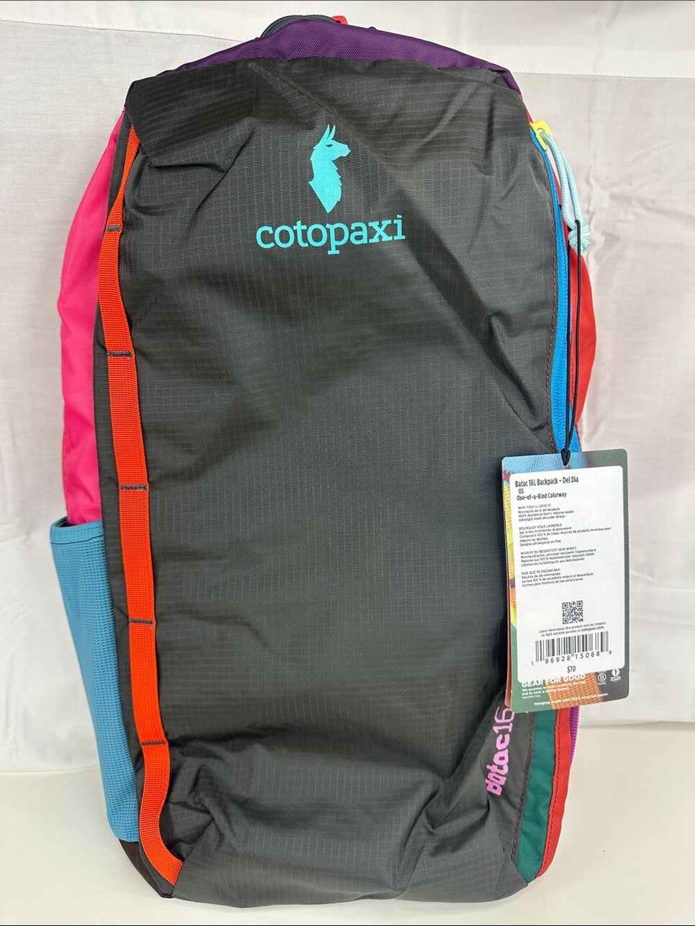 Cotopaxi Batac Del Día 16L Backpack One-of-a-Kind Multicolor Lightweight Daypack